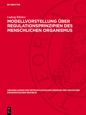 cover image of Modellvorstellung über Regulationsprinzipien des menschlichen Organismus